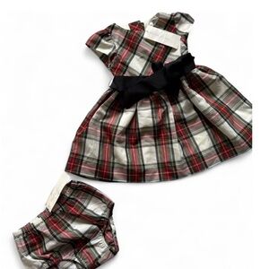 Polo by Ralph Lauren Plaid Kids Dress with Black Bow
